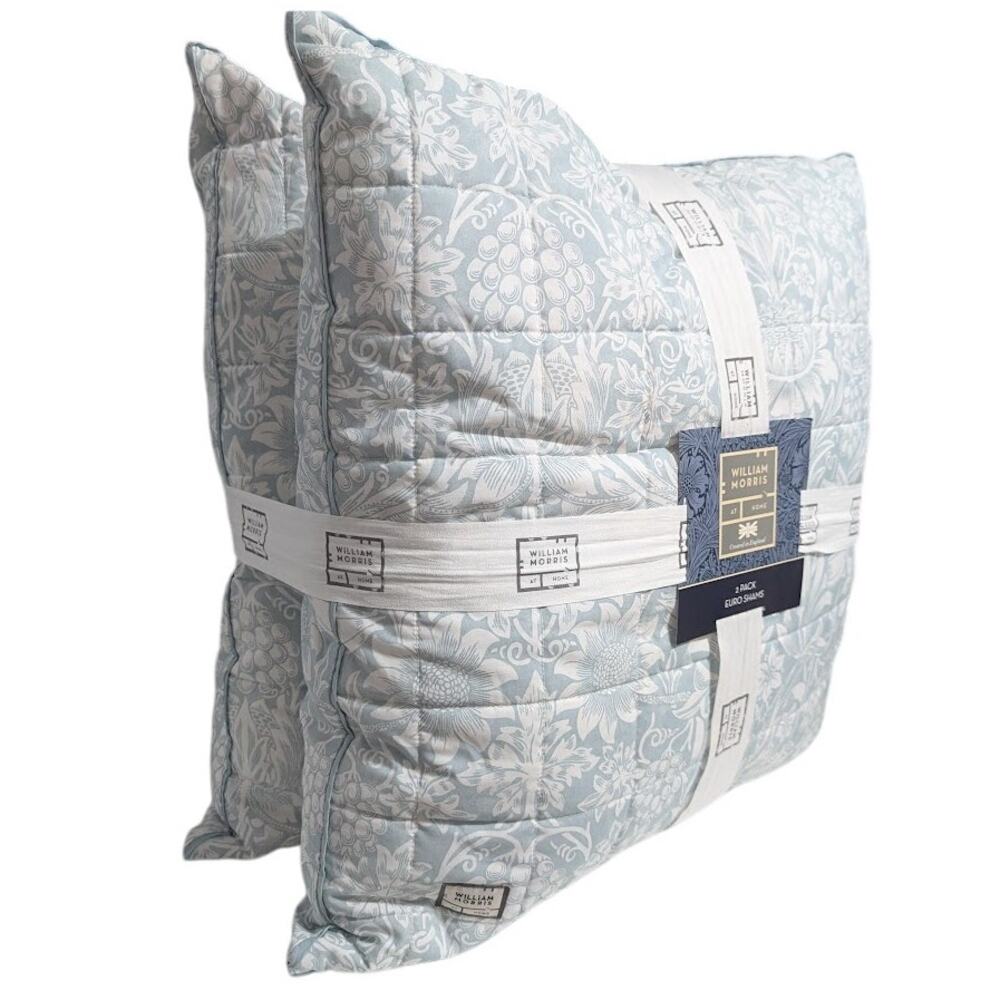 William Morris Large Euro Sham Pillow Set - Sunflower Seafoam - 2 pieces